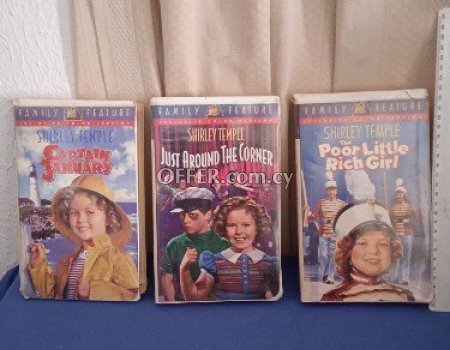 3 rare original video tapes of Shirley temple.