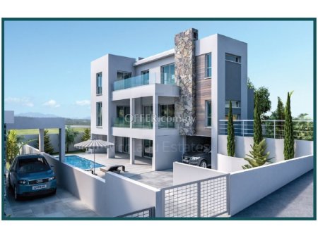 Luxury and modern 4 bedroom villa under construction in Agios Tychonas