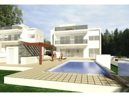 Nearly ready luxury detached 4 bedroom villa with unobstructed sea views in Parekklisia