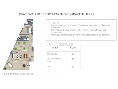 Brand new luxury 1 bedroom apartment in Linopetra Columbia - 2