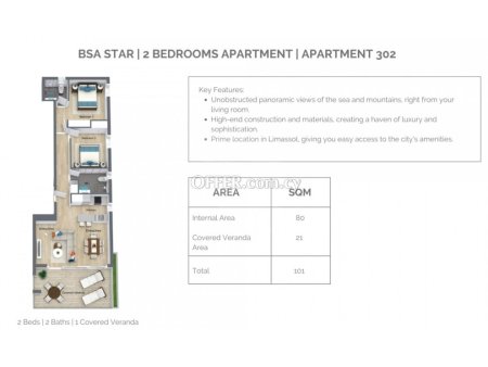 Brand new luxury 2 bedroom apartment in Linopetra Columbia - 2
