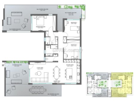 New modern three plus one bedrooms apartment in Plati area of Aglantzia - 8