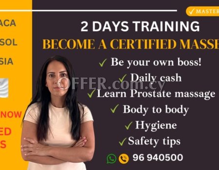 BECOME A CERTIFIED SENSUAL MASSEUSE /MASSEUR IN 2 DAYS