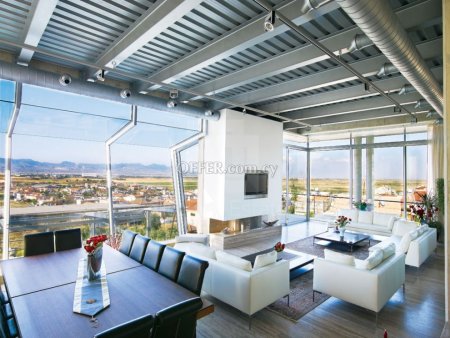 Super modern and luxury villa on two plots with indoor heated swimming pool in Aglantzia