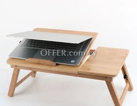 Βοηθητικό πτυσσόμενο τραπεζάκι από bamboo με ρυθμιζόμενο ύψος για laptop βιβλίο