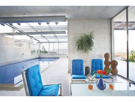 Super modern and luxury villa on two plots with indoor heated swimming pool in Aglantzia - 5