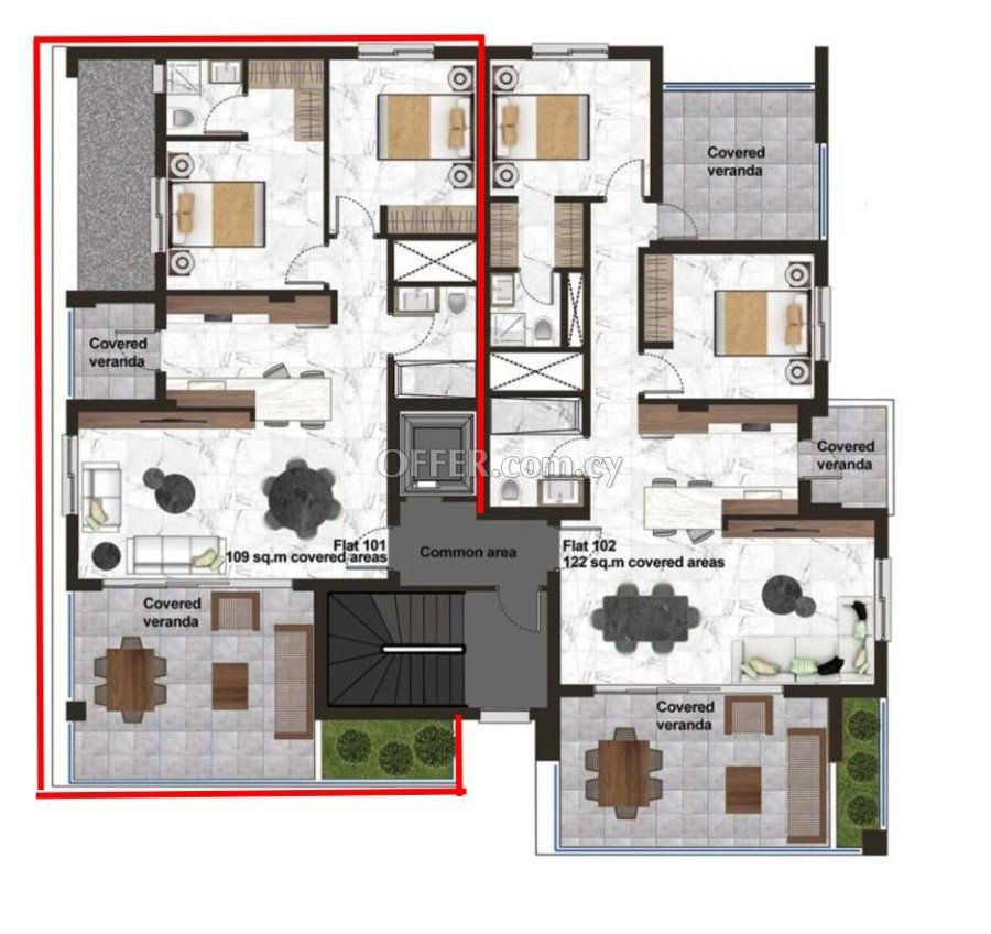 Υπο κατασκευή μοντέρνο διαμέρισμα 2 υπνοδωμάτια με απεριόριστη θέα στην Λεμεσό - 4