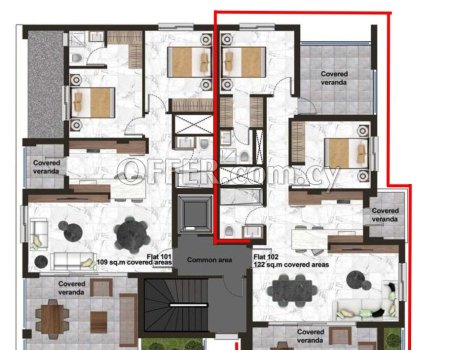 Μοντέρνο διαμέρισμα 2+1 δωμάτια υπο κατασκευή στην Αγία Φύλα Λεμεσός - 3