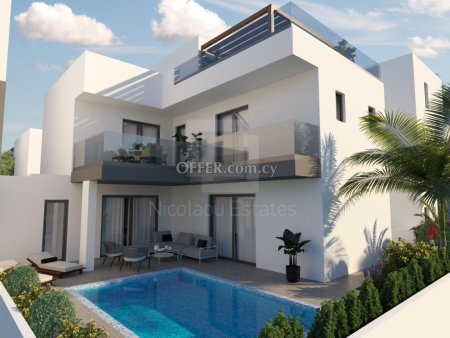 Modern Brand New Houses with Private Swimming Pool and Roof Garden for Sale in Livadia Larnaka