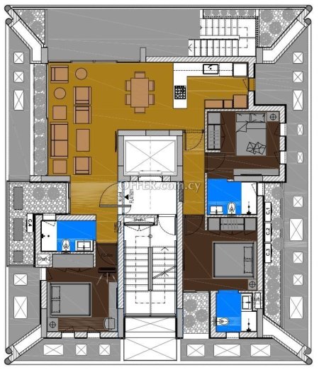 Apartment (Penthouse) in Mackenzie, Larnaca for Sale - 2