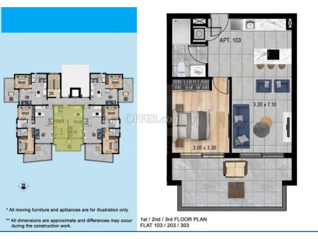 Brand new luxury 1 bedroom apartment in the Germasogia area - 3