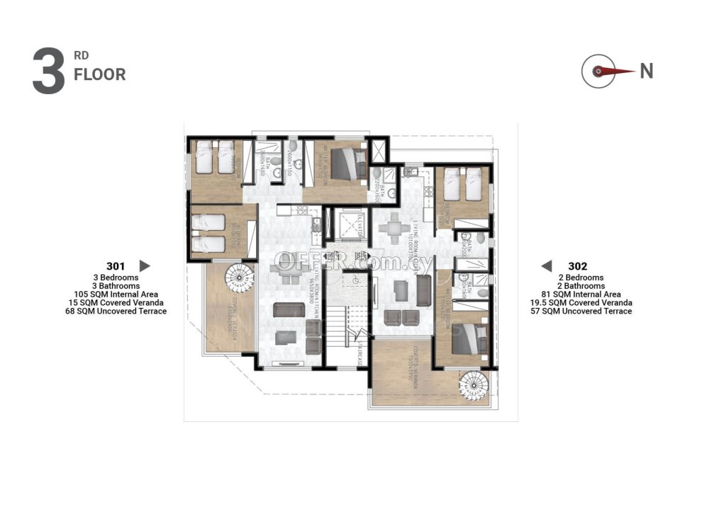 New three bedroom apartment in Faneromeni area of Larnaca - 7