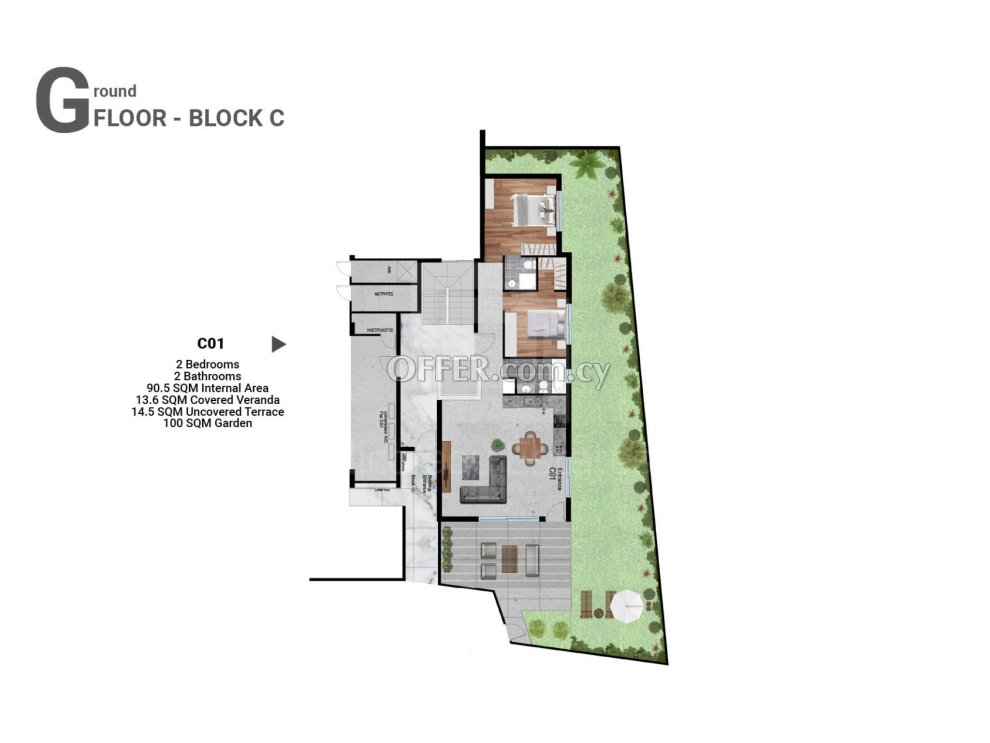 New two bedroom penthouse in Livadhia area Larnaca - 7