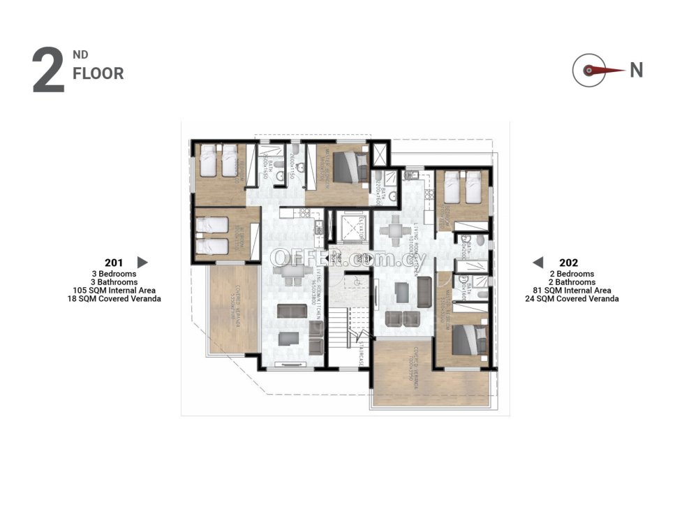 New three bedroom apartment in Faneromeni area of Larnaca - 5