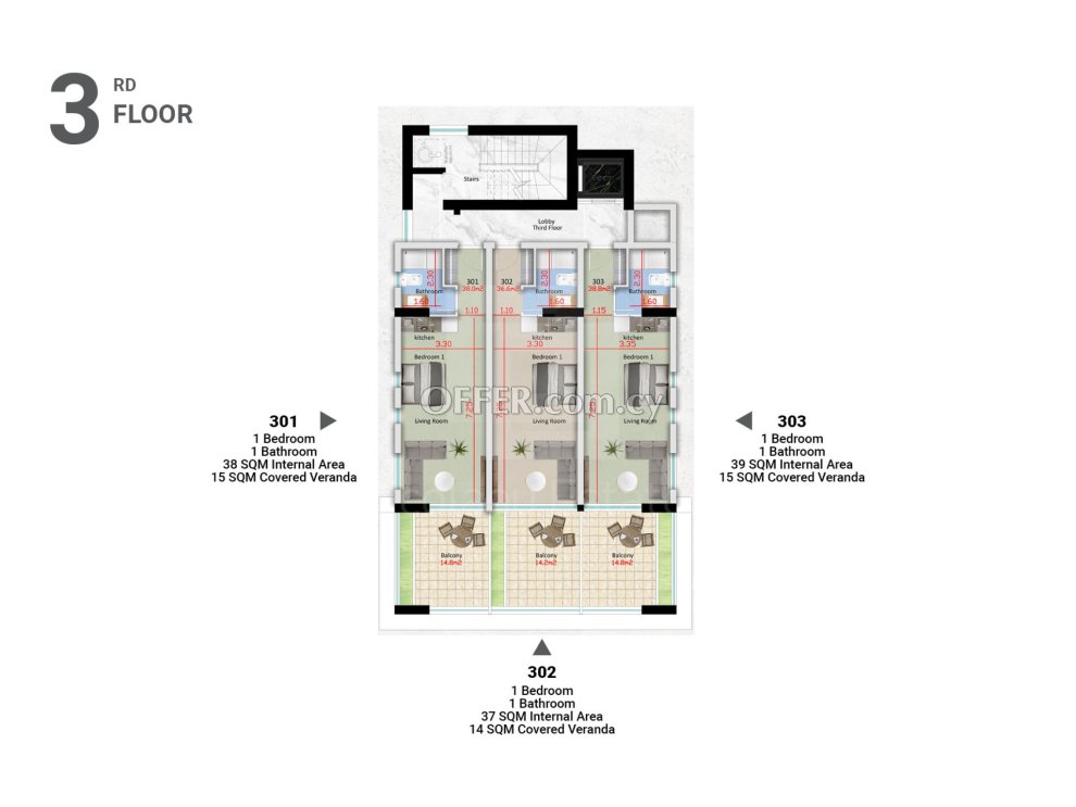 New three bedroom apartment in Mackenzie area of Larnaca - 7