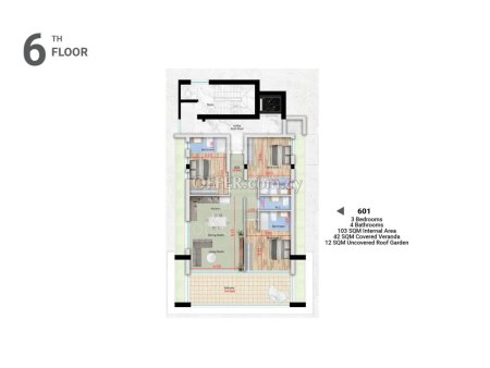 New three bedroom penthouse in Mackenzie area of Larnaca - 3