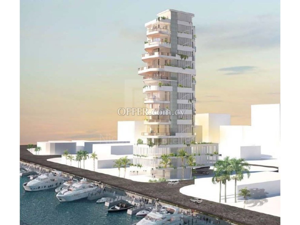 Luxury single floor three bedroom apartment for sale at the entrance of New Marina in Larnaca - 1