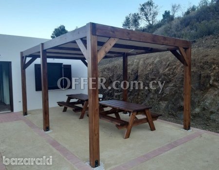 Benches, coffee tables, picnic benches, Wooden pergolas, - 7