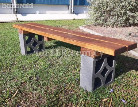 Benches, coffee tables, picnic benches, Wooden pergolas, - 2