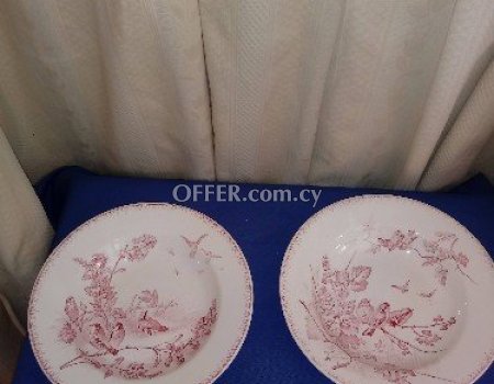 Two old plates 18 century hallmark verano hand painted. - 1