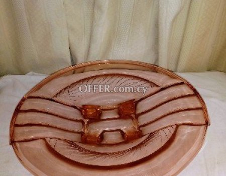 Παλαιά σπάνια φρουτιέρα σέ ροζοκοκκινο χρώμα. - Main Photo