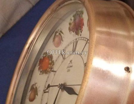 Μπρούτζινο ρολόι μπαταρίας τοίχου με πορσελάνη εσωτερικά με κυρτό γυαλί. - 6