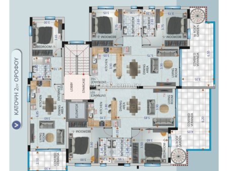 Modern Brand New Two Bedroom Apartments with Roof Garden for Sale in Livadia Larnaka - 7