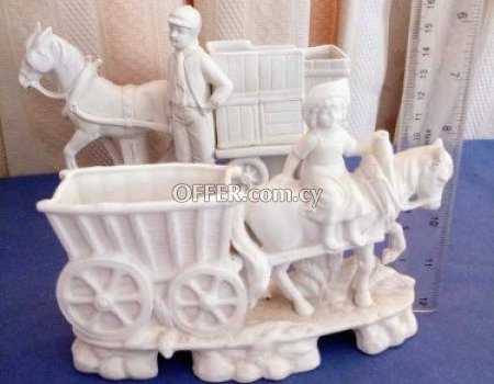 Two Antique German bisque carriage vase. - Main Photo
