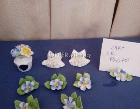 9 vintage English miniatures flower porcelain, Royal addenly, Coalport, doulton. - 1