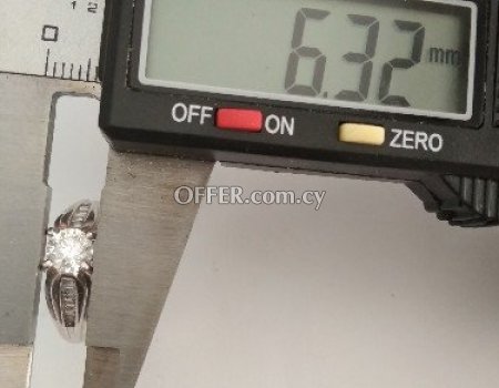 14K white gold ring real diamond 1 Karat 6.3mm 4.3 gram