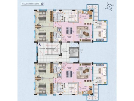 New two bedroom apartment on the 6th floor in the prestigious Marina area in Larnaca - 3