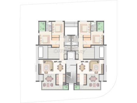 New two bedroom apartment with roof garden in the heart of Mackenzie area Larnaca - 3