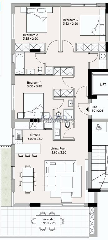 Three Bedroom Apartments for Sale in Agios Nektarios Area - 2