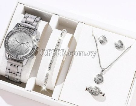 Geneva Watch Woman Set of 6 Silver