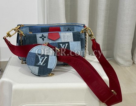 Original new Louis Vuitton denim Multi Pochette Accessoires shoulder bag M44990.