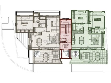New two bedroom apartment with roof garden in Strovolos area Nicosia - 7