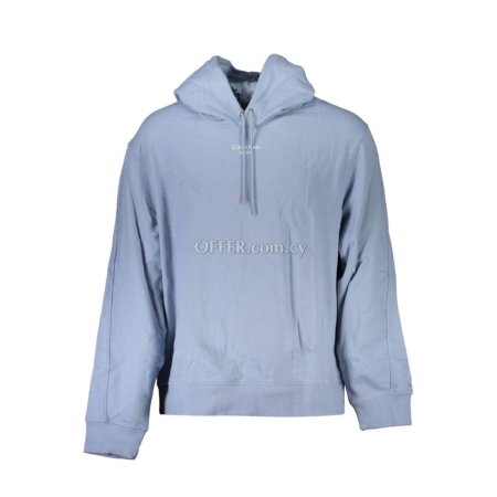 Calvin Klein Light Blue Cotton Men Sweater - 1