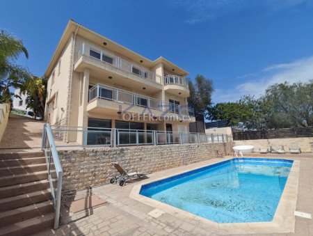 Spacious Villa with Sea View and Pool in Germasoyeia, Green Area
