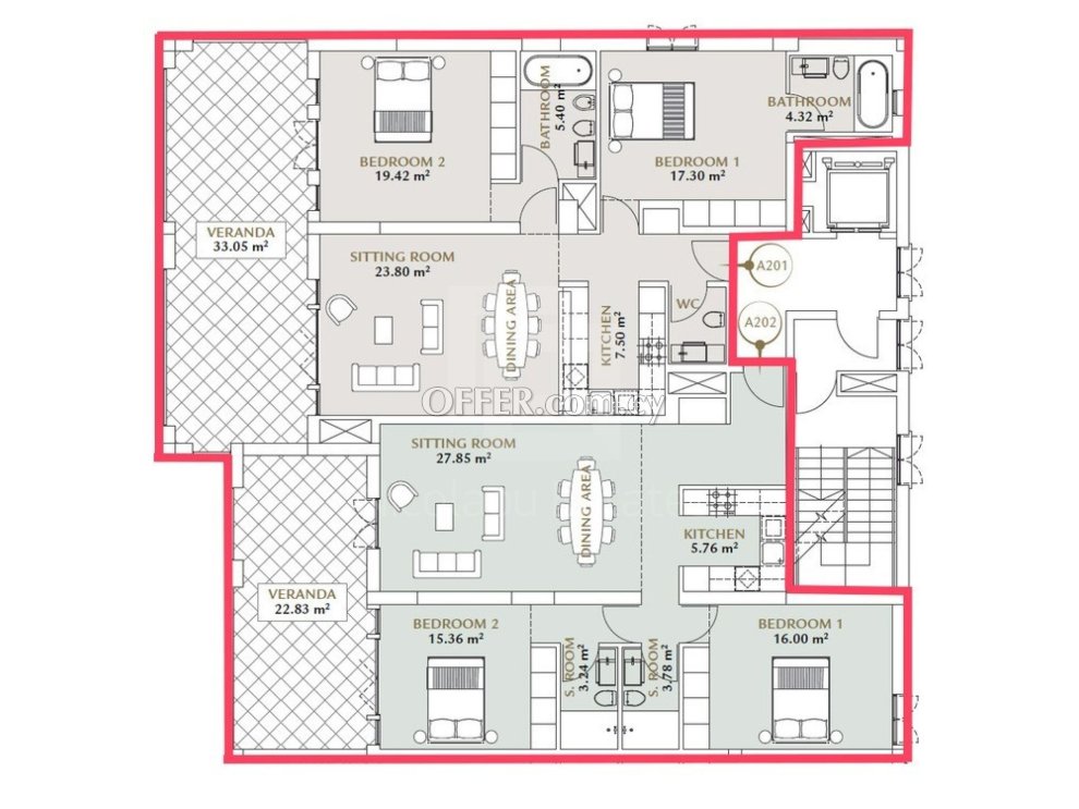 Luxury two bedroom apartment in Potamos Germasogeia tourist area 250 meters from the beach - 9