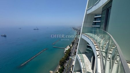 2 Bedroom Luxury Sea Front Apartment 29th Floor For Rent Limassol