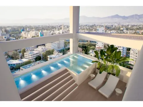 New three bedroom duplex with private pool on the roof garden in Nicosia Town Center