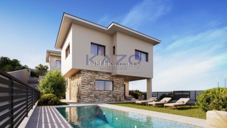 Modern Parekklisia Villa with Sea View Pool