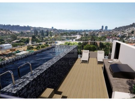 Two bedroom penthouse with private swimming pool in Germasogia village