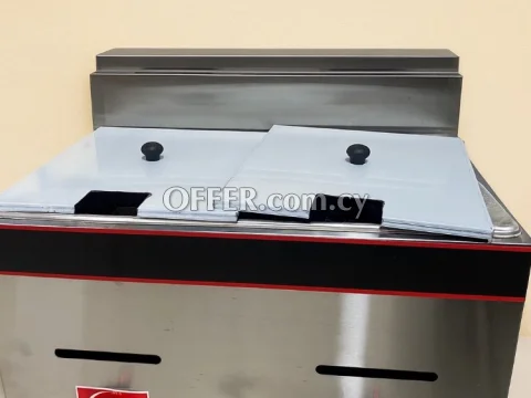 ???? Επαγγελματική Επιτραπέζια Διπλή Φριτέζα Αερίου με 2 Δοχεία & 2 Καλάθια ???? - Main Photo