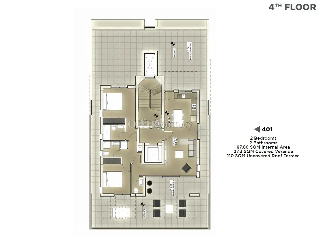 Apartment (Penthouse) in Faneromeni, Larnaca for Sale - 2