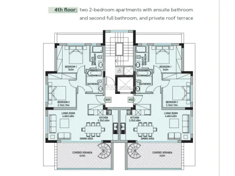 New spacious 2 bedroom penthouse apartment under construction in Zakaki - 3