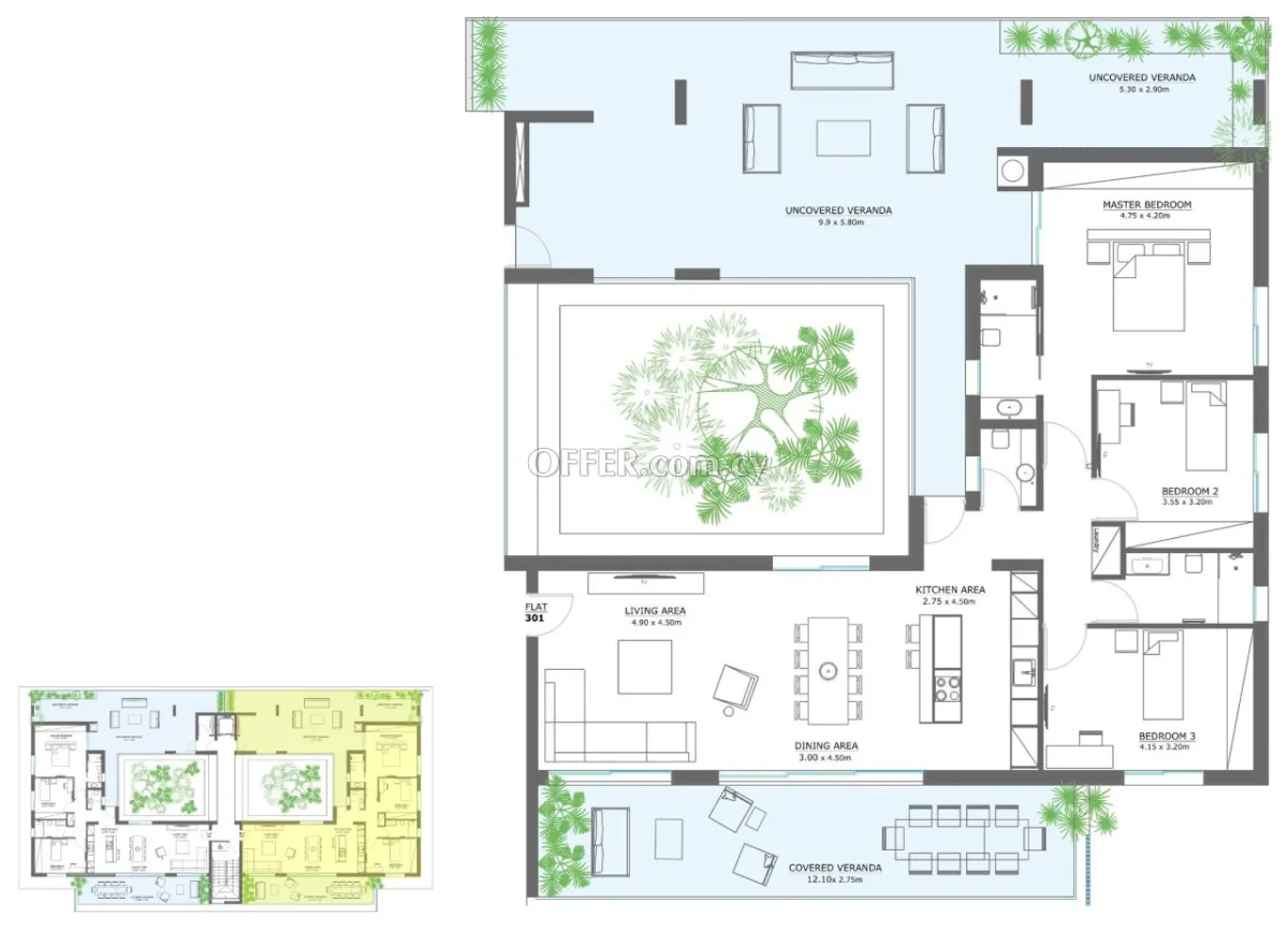 Apartment (Penthouse) in Aglantzia, Nicosia for Sale - 3