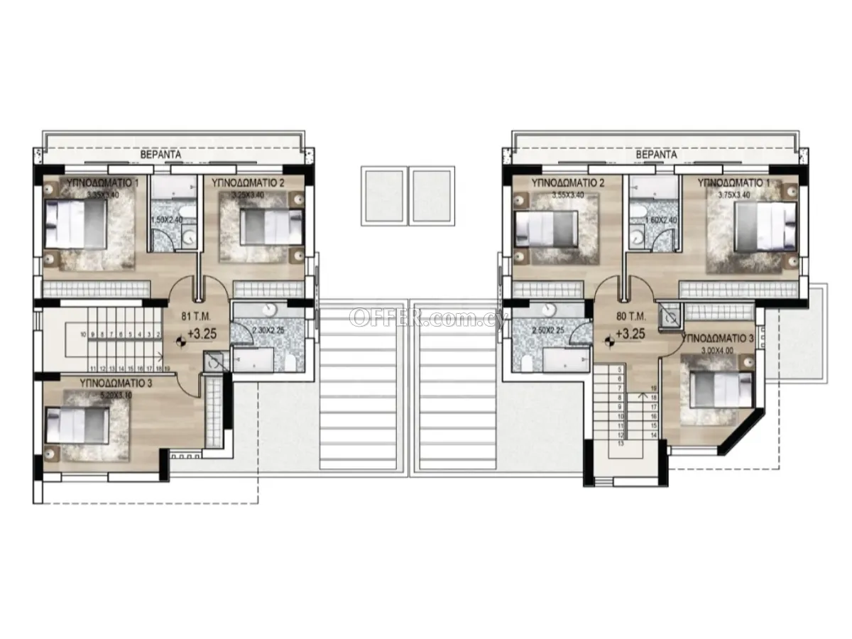 Brand New Three plus One Bedroom Houses for Sale next to the National Athalassa Forest Park in Nicosia - 4