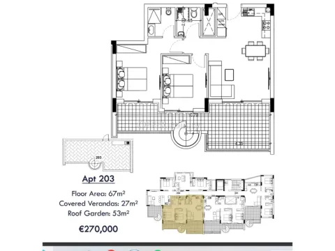 New two bedroom penthouse apartment under construction in Kolossi - 2