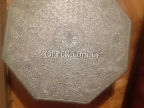 Arabic metallic silver coffe table - 3
